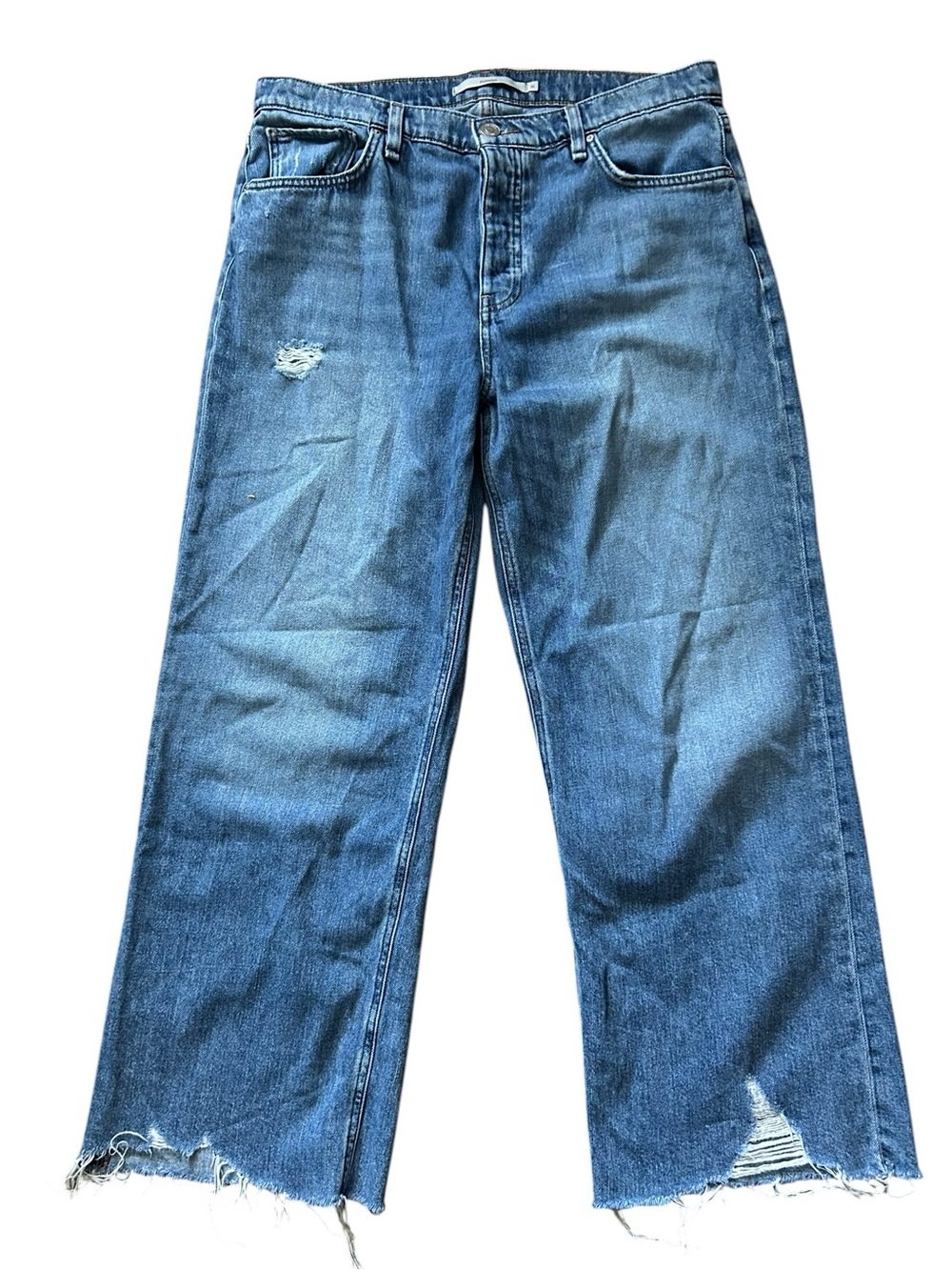 Hudson Women's 31 Rosie High-Rise Wide Leg Ankle Jean Button Fly Good Condition
